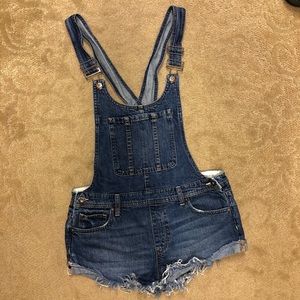 Free people denim short overalls